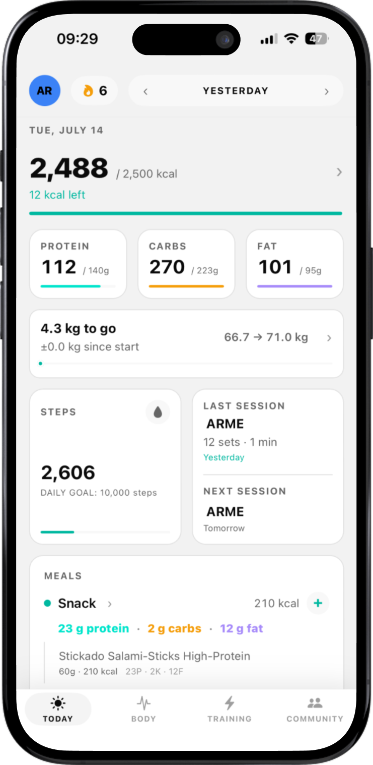 Gainbase App — HEUTE-Screen